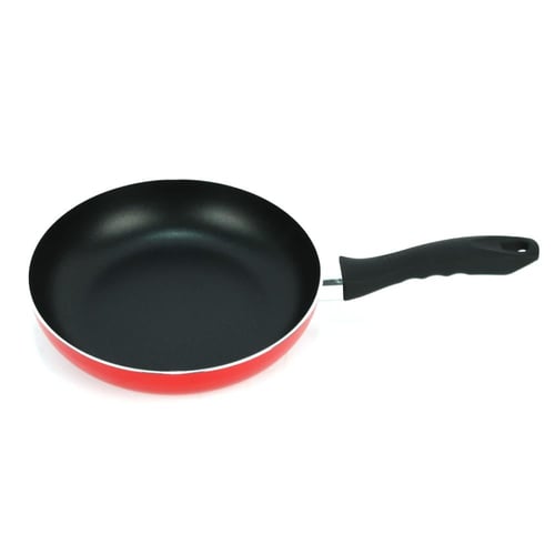 مقلاة مدور احمر سادة بيد طويل مقاس 20 سم