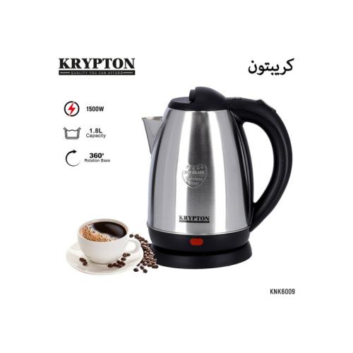 كريبتون غلاية ماء 1.8 ليتر 1500 واط فضي وأسود