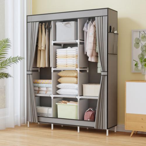 دولاب ملابس قماش بني 130*45*170 سم