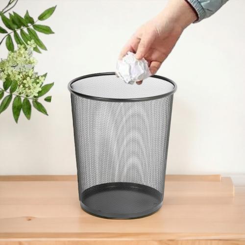 سلة ورق حديد اسود مدور كبير