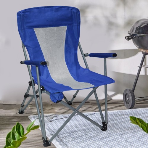 كرسي رحلات قابل لطي لون أزرق