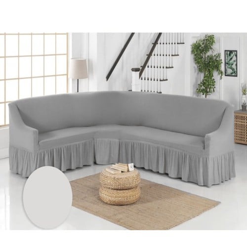 تلبيسة كنب زاوية لون رمادي SL103247