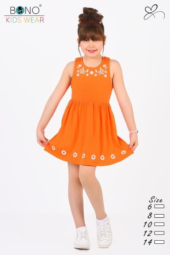 دريس بناتي صيفي مطرز بالكامل - فستان قطني أنيق ومر...