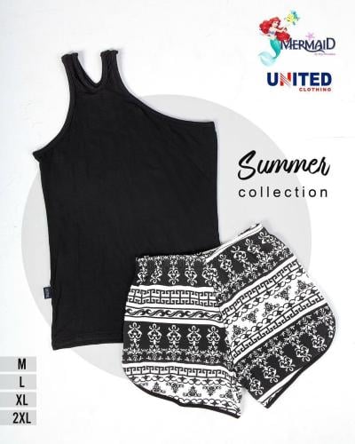 هوت شورت حريمي باللون الأسود قطن