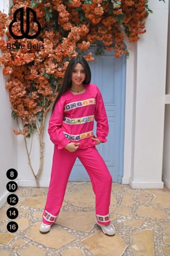 سوت بناتي كتان اسباني صيفي