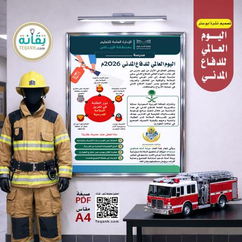 تصميم نشرة اليوم العالمي للدفاع المدني