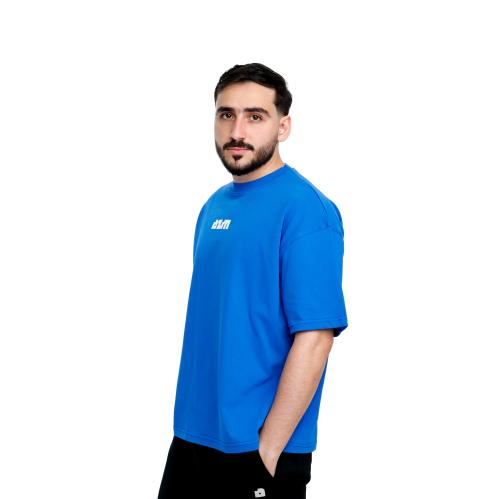 تيشيرت عزم ازرق اوفر سايز