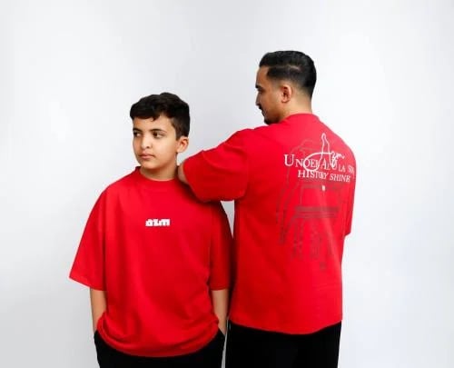 تيشيرت عزم احمر اوفر سايز