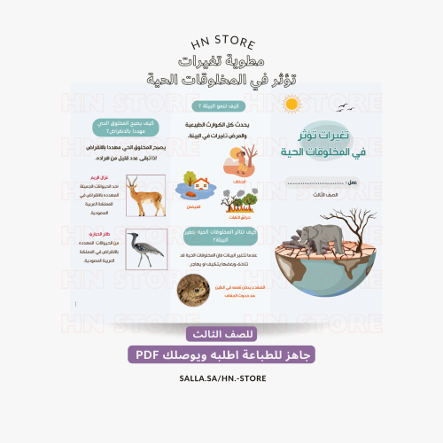 مطوية تغيرات توثر في المخلوقات الحية للصف الثالث P...