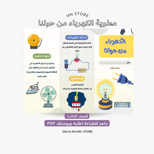 مطوية الكهرباء من حولنا للصف الثالث .PDF