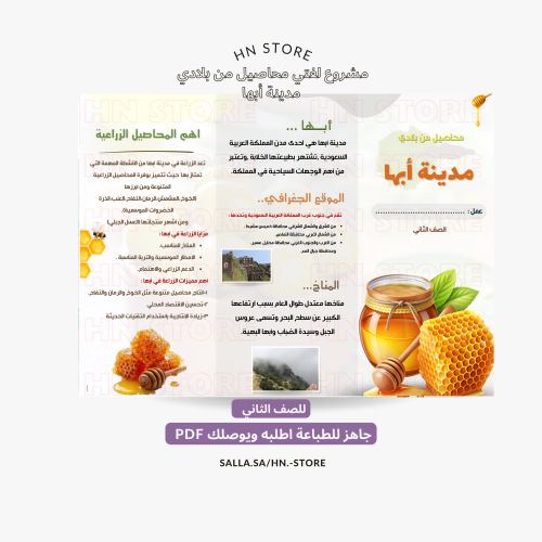 مشروع لغتي محاصيل من بلادي(مدينة أبها )للصف الثاني...