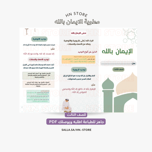 الإيمان بالله للصف الثالث PDF