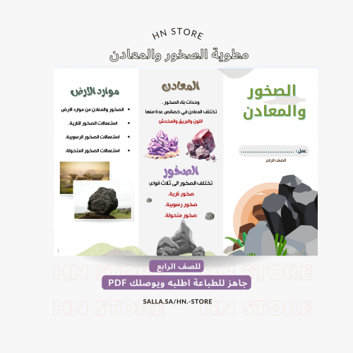 مطوية الصخور والمعادن للصف الرابع PDF