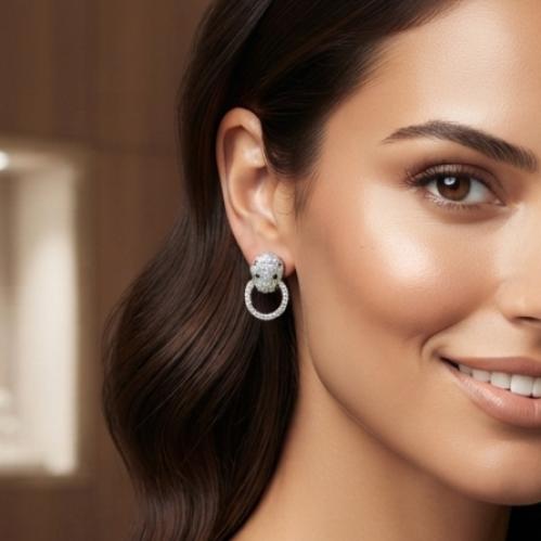 حلق فضة عيار 925
