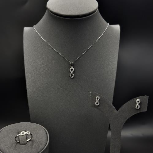 نص طقم فضة عيار 925 مكون من 3 قطع