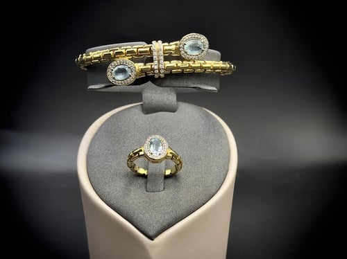 طقم إطالي فضة عيار 925 مكون من 4 قطع