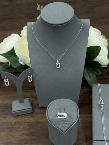 نص طقم فضة عيار 925 مكون من اربع قطع