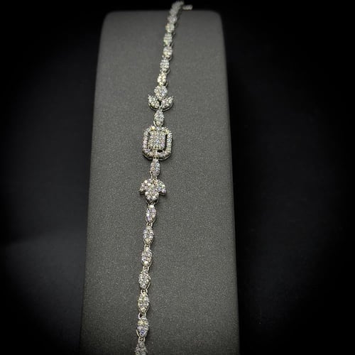 طقم بعقد طويل فضة عيار 925 مكون من 4 قطع