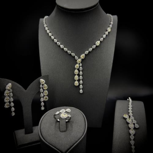 طقم فضة عيار 925 مكون من 4 قطع