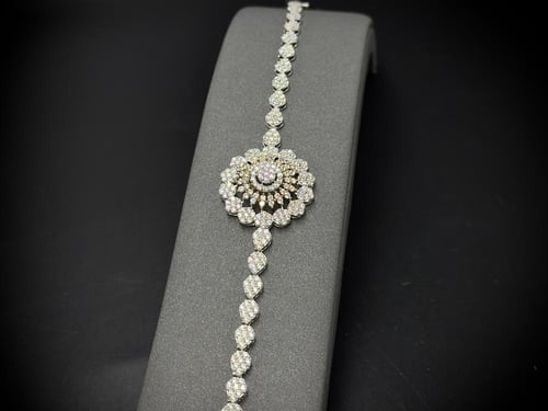 طقم بعقد طويل فضة عيار 925 مكون من 4 قطع