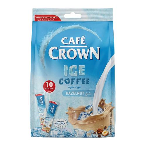 كافيه كراون قهوة مثلجة بندق بدون سكر – 1 كيس × 10...