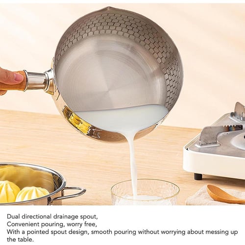 مقلاة الفولاذ بيد خشبي بنمط سداسي - AL-7967