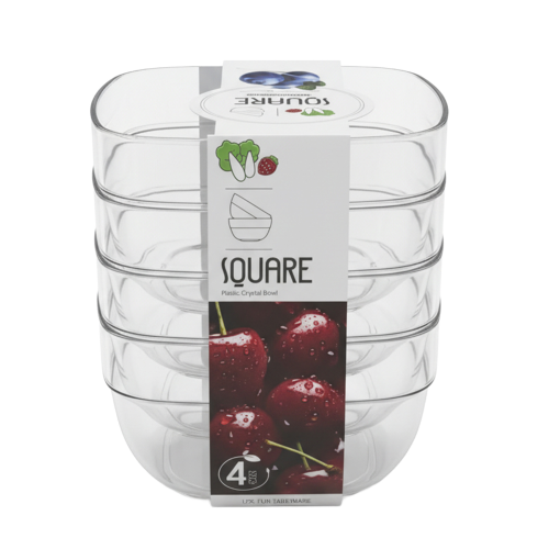 طقم زبديات حلى أكريلك مربع – 1 طقم × 4 حبات