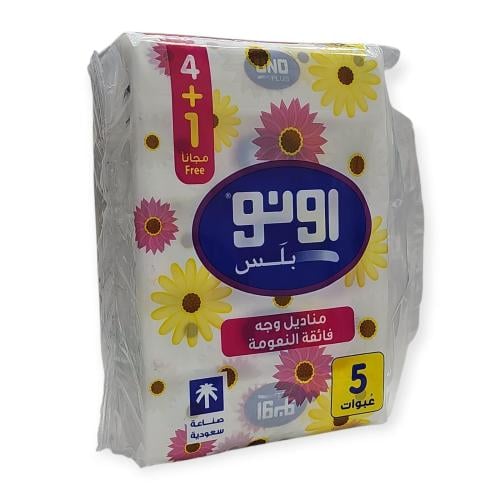 مناديل وجه ناعمة – من أونو – 5 عبوات × 160 منديل م...