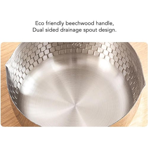 مقلاة الفولاذ بيد خشبي بنمط سداسي - AL-7967