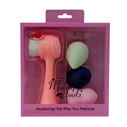 طقم أدوات مكياج من الور – 3 إسفنجات + فرشاة تنظيف...