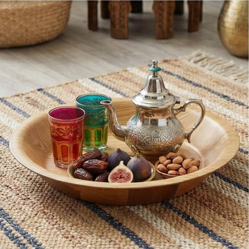 صحن تقديم خشبي دائري - AL-11810