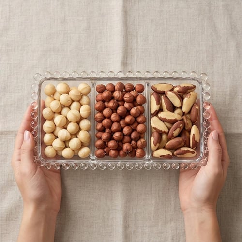 صحن تقديم زجاجي مستطيل بقاعدة - WS 542