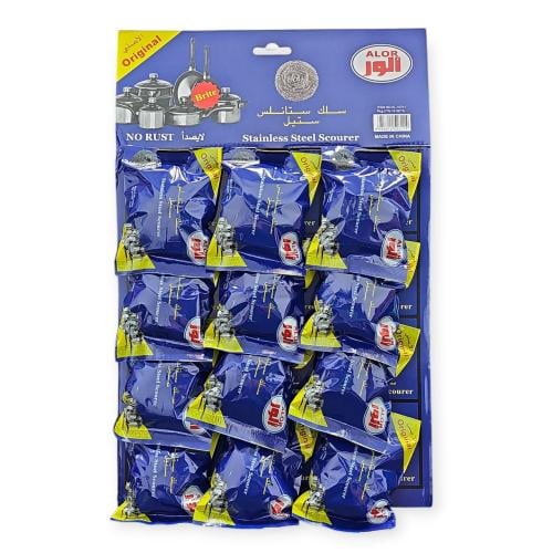 سلك تنظيف ستانلس ستيل ALOR – لا يصدأ – 12 قطعة – A...