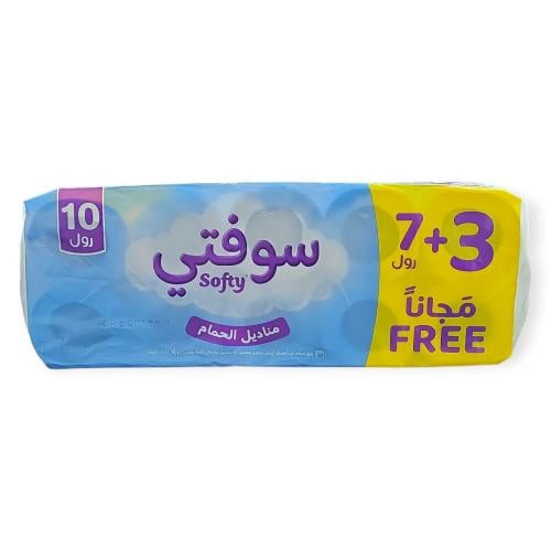 مناديل حمام ناعمة – من سوفتي – 10 رول (7 + 3 رول م...