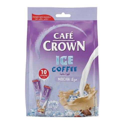 كافيه كراون قهوة مثلجة موكا بدون سكر – 1 كيس × 10...