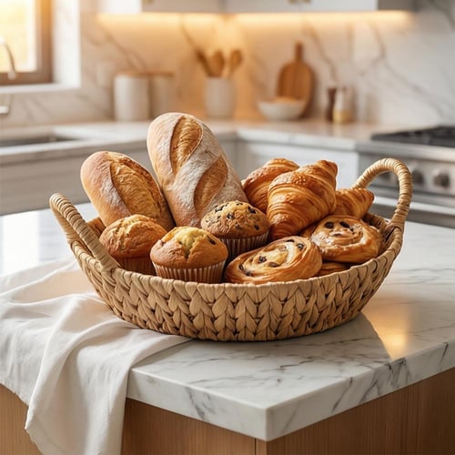 سلة خزف طبيعي بشكل دائري - SF23309M