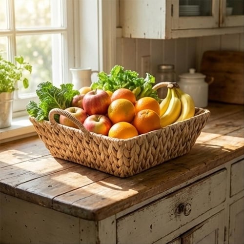 سلة خزف طبيعي بشكل مربع - SF23308M