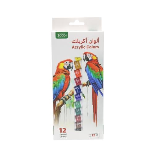 مجموعة ألوان أكريليك احترافية من علامة "روكو" - 12...