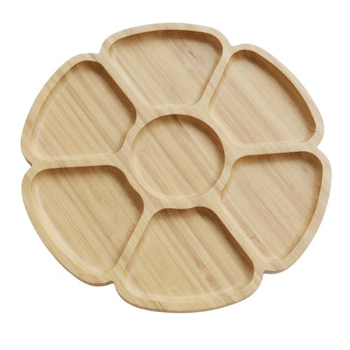 صحن تقديم خشبي دائري مقسم - AL-6299