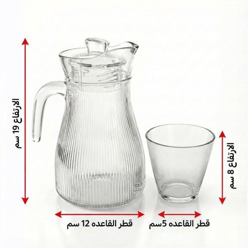 طقم جاك زجاج بغطاء أكريلك مع 4 كاسات – 1 طقم - AL-...