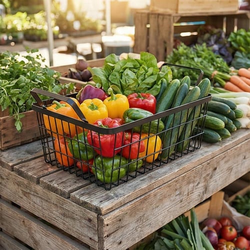 سلة فواكه معدنية بشكل مستطيل - AL-10477