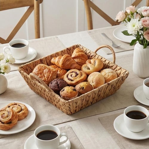 سلة خزف طبيعي بشكل مربع - SF23308M