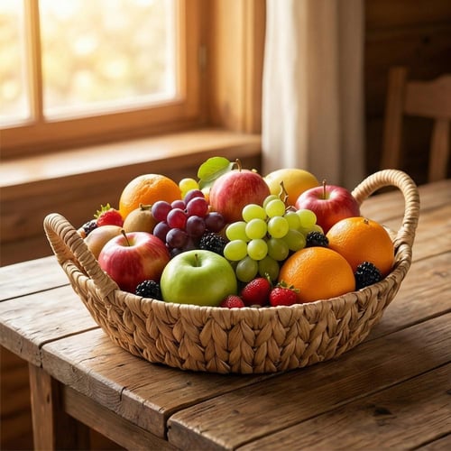 سلة خزف طبيعي بشكل دائري - SF23309M