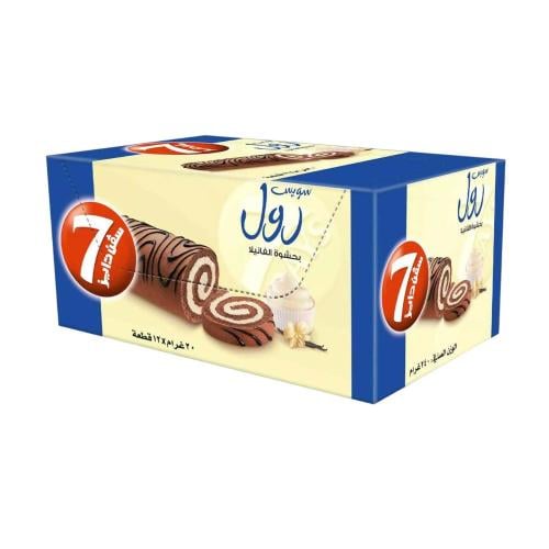 كيك شوكولاتة رول بحشوة الفانيليا – 1 كرتون × 12 قط...