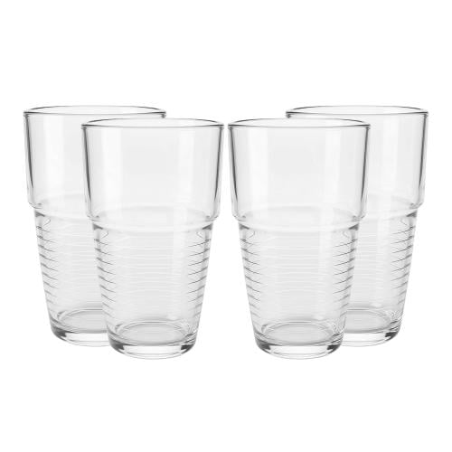 طقم كاسات عصير زجاج – 4 حبات × 360 مل