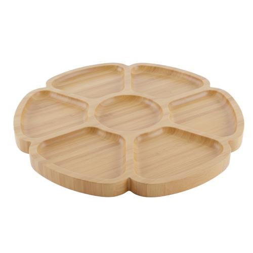 صحن تقديم خشبي دائري مقسم - AL-6299