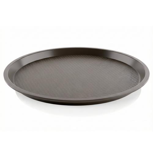 صحن تقديم بلاستيك دائري لون بني - 1- 10355 -AL