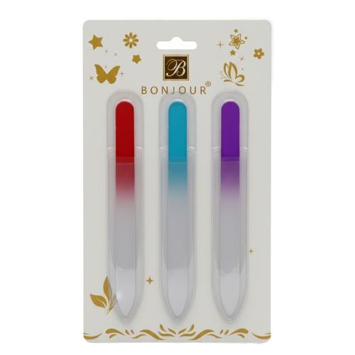 مجموعة مبارد أظافر زجاجية من بونجور - 3 × 1 كرت