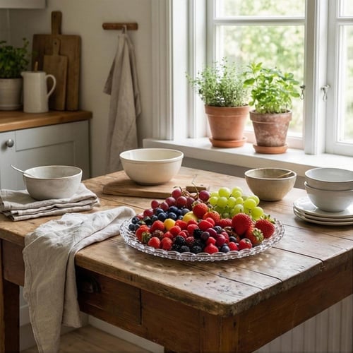 صحن تقديم زجاجي دائري - AL- 11507