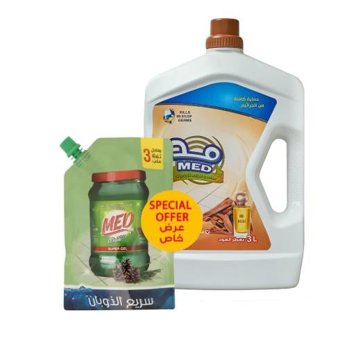 مطهر أرضيات برائحة العود من مد 3 لتر + جل منظف 300...